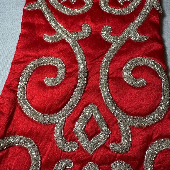 Beautiful beaded Christmas stocking - Picture 3 of 4